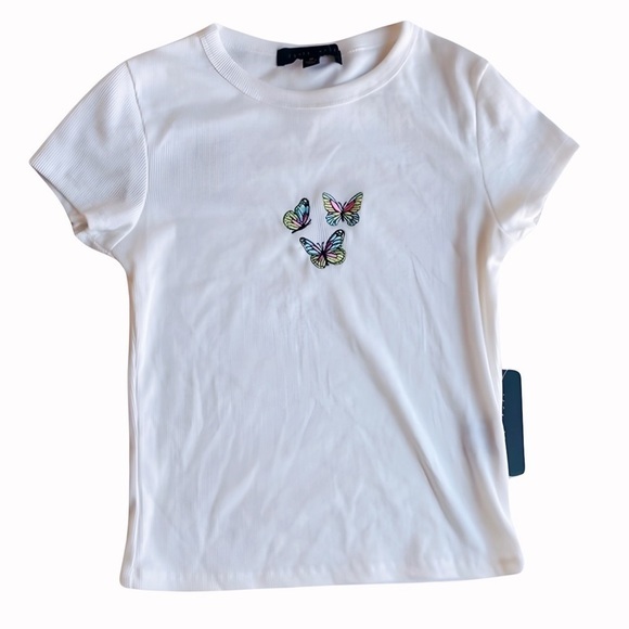 NWT Women's Faded Rose Butterfly Top - Junior - Picture 1 of 3